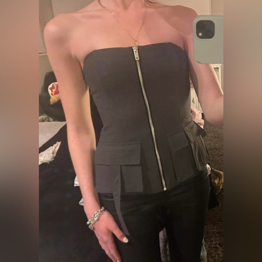 Zara Strapless Corset Top with Utility Pockets